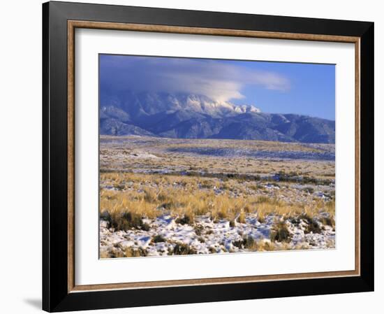 Snow on the Sandia Mountains and High Plains Near Albuquerque, New Mexico-null-Framed Photographic Print