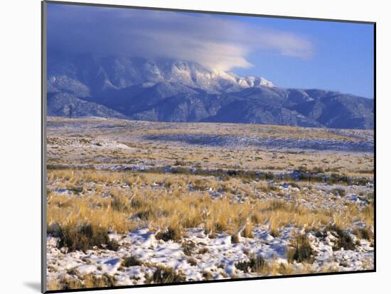 Snow on the Sandia Mountains and High Plains Near Albuquerque, New Mexico-null-Mounted Photographic Print