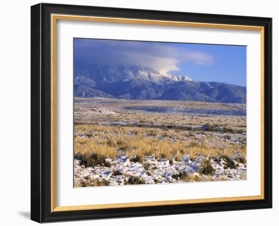 Snow on the Sandia Mountains and High Plains Near Albuquerque, New Mexico-null-Framed Photographic Print