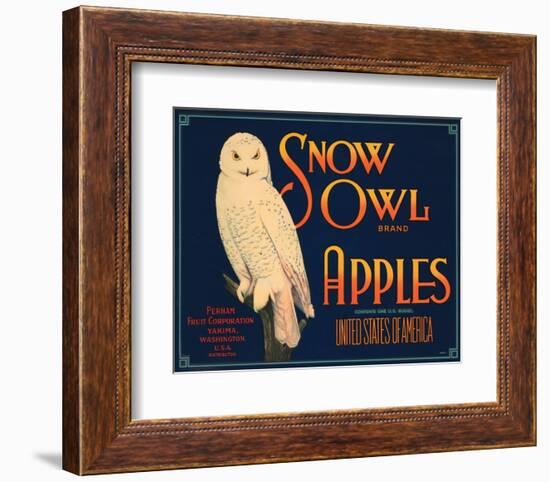 Snow Owl Brand Apples-null-Framed Premium Giclee Print