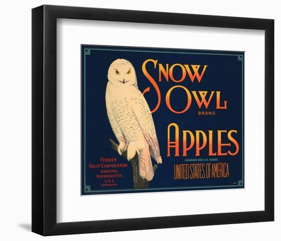 Snow Owl Brand Apples-null-Framed Premium Giclee Print