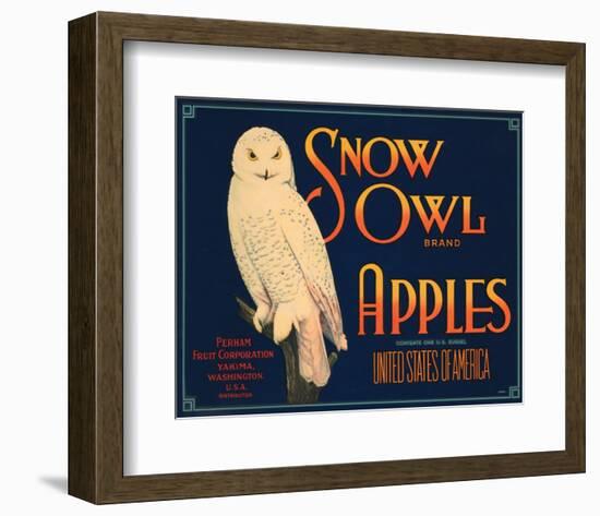 Snow Owl Brand Apples-null-Framed Premium Giclee Print