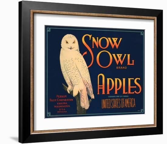 Snow Owl Brand Apples-null-Framed Art Print