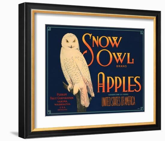 Snow Owl Brand Apples-null-Framed Art Print