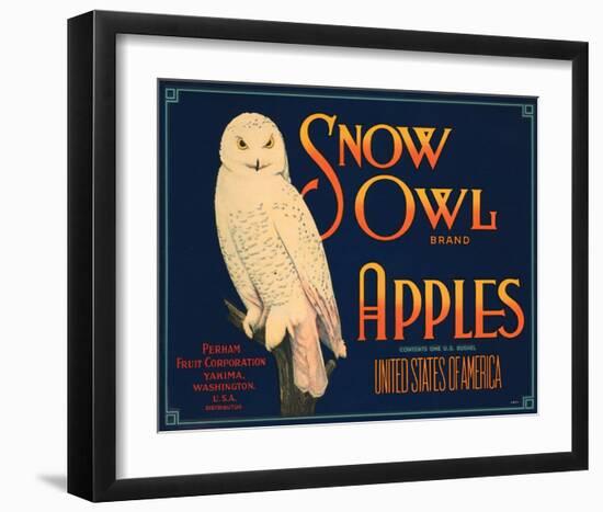 Snow Owl Brand Apples-null-Framed Art Print