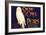 Snow Owl Pear Label-null-Framed Art Print