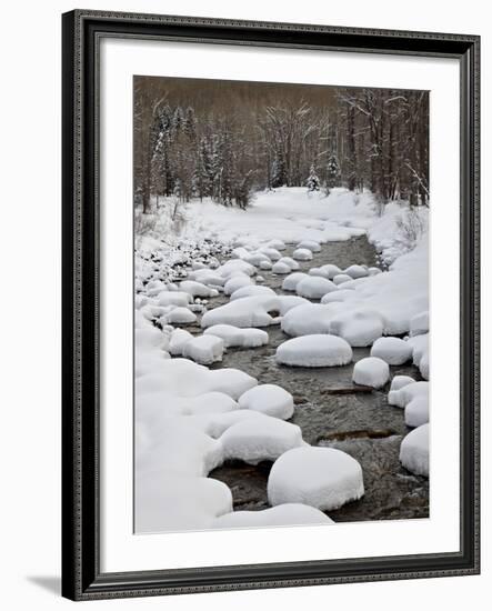 Snow Pillows on the Dolores River, San Juan National Forest, Colorado, USA, North America-James Hager-Framed Photographic Print