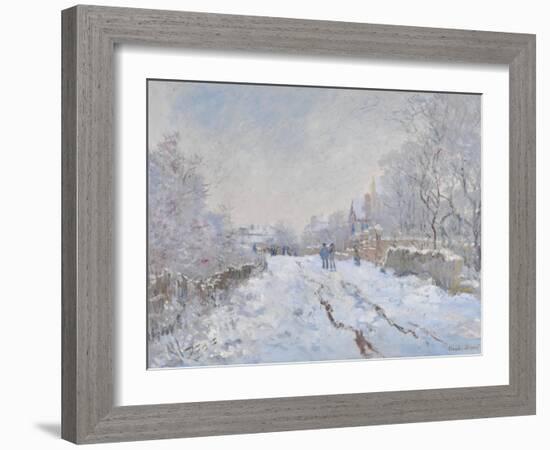 Snow Scene at Argenteuil, 1875-Claude Monet-Framed Giclee Print