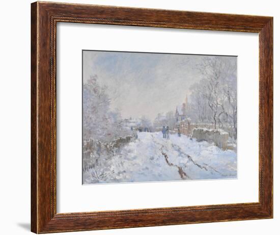 Snow Scene at Argenteuil, 1875-Claude Monet-Framed Giclee Print