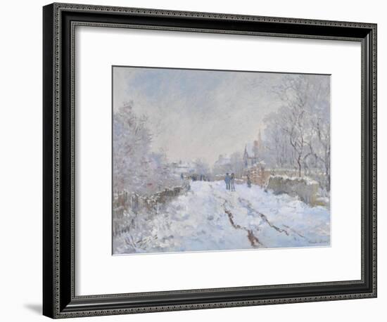 Snow Scene at Argenteuil, 1875-Claude Monet-Framed Giclee Print