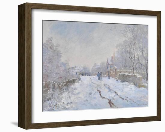 Snow Scene at Argenteuil, 1875-Claude Monet-Framed Giclee Print