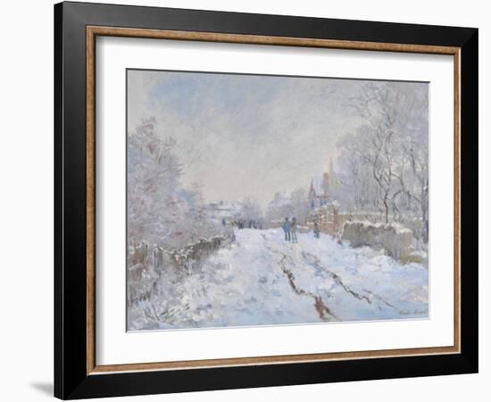 Snow Scene at Argenteuil, 1875-Claude Monet-Framed Giclee Print