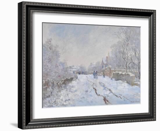 Snow Scene at Argenteuil, 1875-Claude Monet-Framed Giclee Print