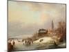 Snow Scene in Holland-Franz Xaver Winterhalter-Mounted Giclee Print