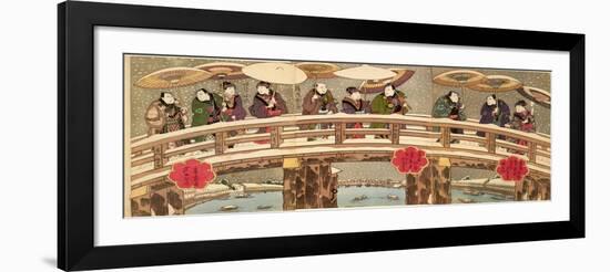 Snow Scene in Osaka South of the River-Ashiyuki-Framed Art Print