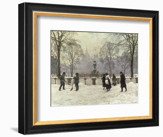 Snow Scene in the Kongens Nytorv, Copenhagen-Paul Fischer-Framed Giclee Print