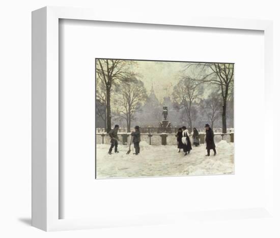 Snow Scene in the Kongens Nytorv, Copenhagen-Paul Fischer-Framed Giclee Print