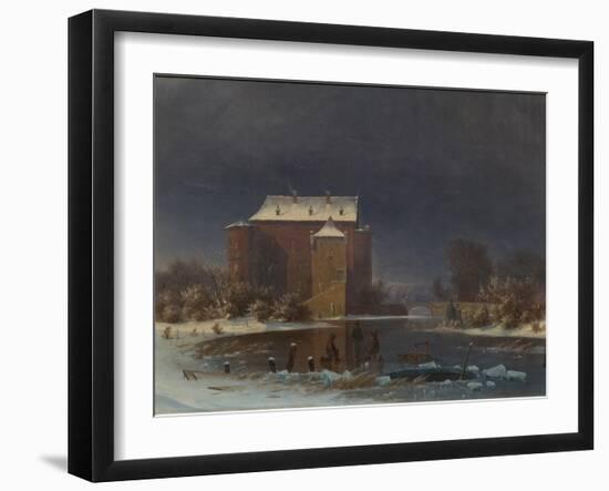 Snow Scene: the Haunted House-George Emil Libert-Framed Giclee Print