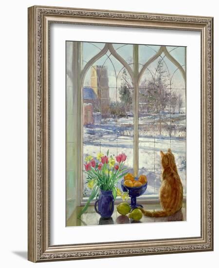 Snow Shadows and Cat-Timothy Easton-Framed Giclee Print