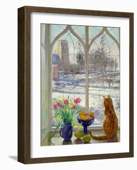 Snow Shadows and Cat-Timothy Easton-Framed Giclee Print