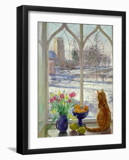 Snow Shadows and Cat-Timothy Easton-Framed Giclee Print