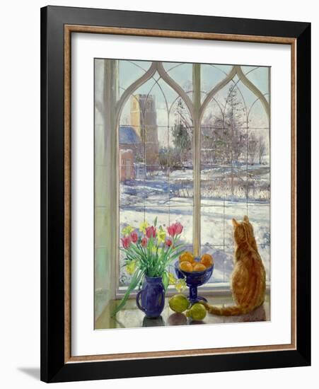 Snow Shadows and Cat-Timothy Easton-Framed Giclee Print