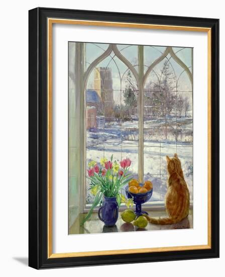 Snow Shadows and Cat-Timothy Easton-Framed Giclee Print