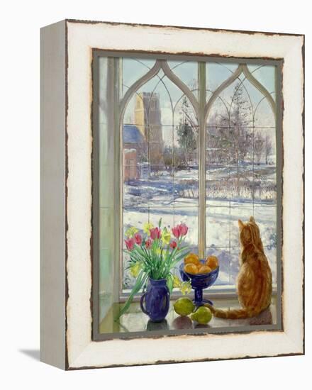 Snow Shadows and Cat-Timothy Easton-Framed Premier Image Canvas