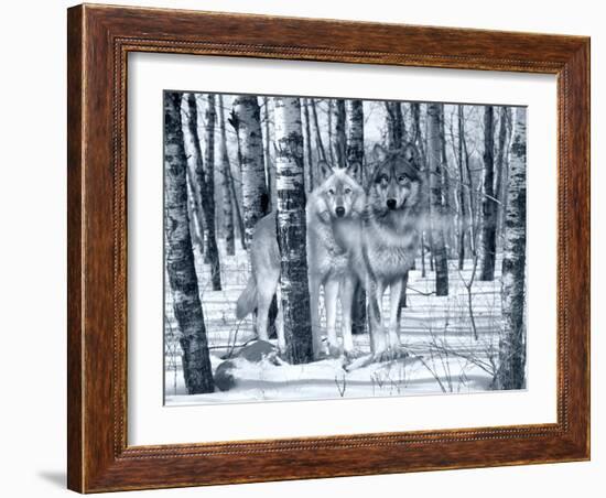 Snow Shadows Silvertones-Gordon Semmens-Framed Photographic Print