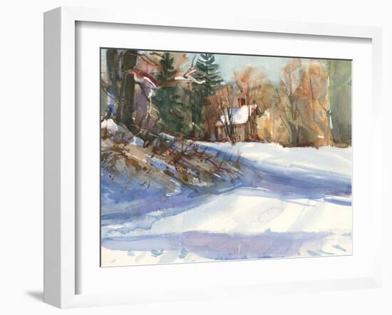 Snow Shadows-Stephen Calcasola-Framed Art Print