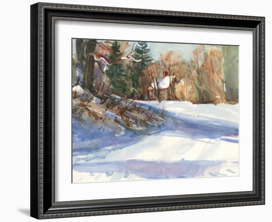 Snow Shadows-Stephen Calcasola-Framed Art Print