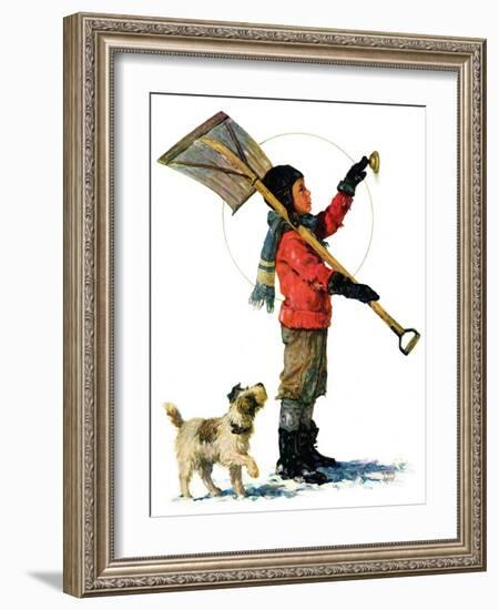 "Snow Shoveler,"January 3, 1931-Eugene Iverd-Framed Giclee Print