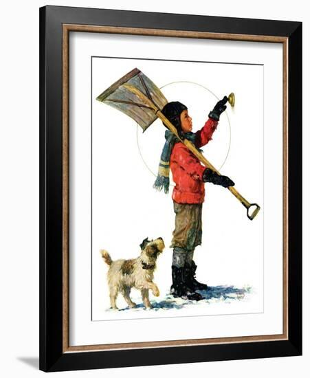 "Snow Shoveler,"January 3, 1931-Eugene Iverd-Framed Giclee Print