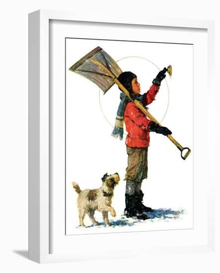 "Snow Shoveler,"January 3, 1931-Eugene Iverd-Framed Giclee Print