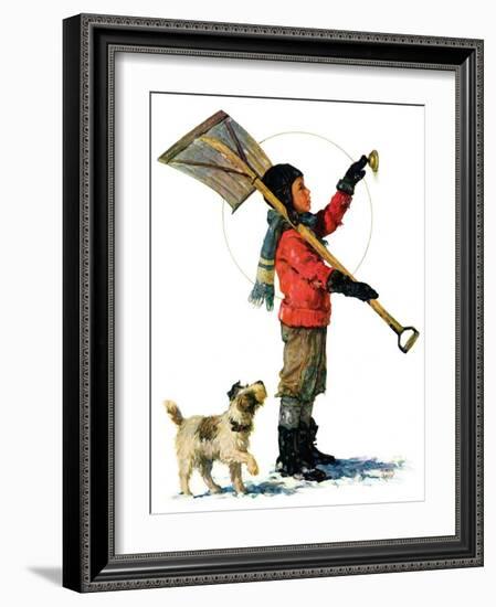 "Snow Shoveler,"January 3, 1931-Eugene Iverd-Framed Giclee Print