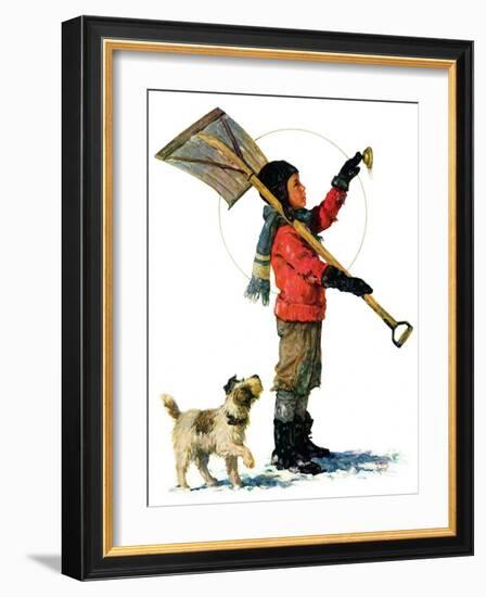 "Snow Shoveler,"January 3, 1931-Eugene Iverd-Framed Giclee Print