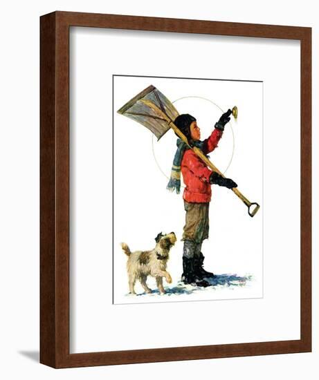 "Snow Shoveler,"January 3, 1931-Eugene Iverd-Framed Giclee Print