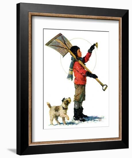 "Snow Shoveler,"January 3, 1931-Eugene Iverd-Framed Giclee Print