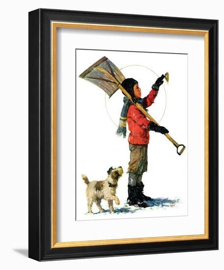 "Snow Shoveler,"January 3, 1931-Eugene Iverd-Framed Giclee Print