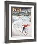 "Snow Skiier After the Falls," Saturday Evening Post Cover, January 25, 1947-Constantin Alajalov-Framed Giclee Print