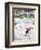 "Snow Skiier After the Falls," Saturday Evening Post Cover, January 25, 1947-Constantin Alajalov-Framed Giclee Print