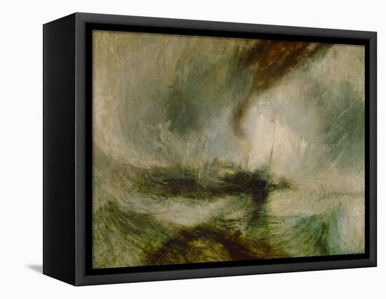 Snow storm. A steam boat off a harbours mouth-Joseph Mallord William Turner-Framed Premier Image Canvas