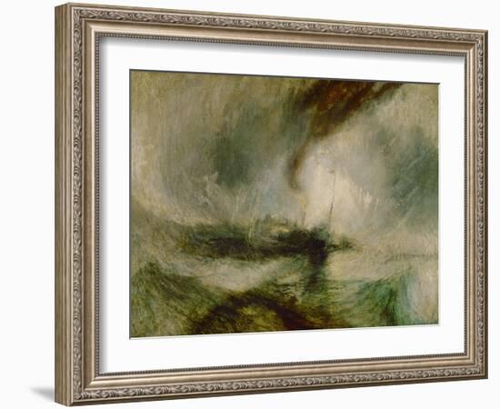 Snow storm. A steam boat off a harbours mouth-Joseph Mallord William Turner-Framed Giclee Print