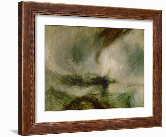 Snow storm. A steam boat off a harbours mouth-Joseph Mallord William Turner-Framed Giclee Print