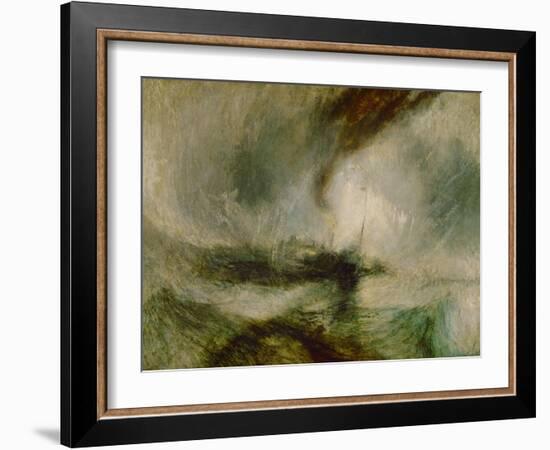 Snow storm. A steam boat off a harbours mouth-Joseph Mallord William Turner-Framed Giclee Print