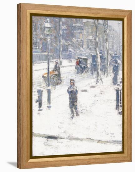 Snow Storm, Fifth Avenue, New York, 1907-Childe Hassam-Framed Premier Image Canvas