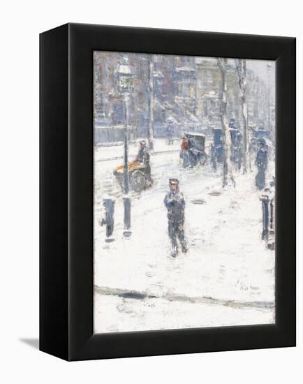 Snow Storm, Fifth Avenue, New York, 1907-Childe Hassam-Framed Premier Image Canvas