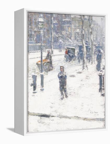 Snow Storm, Fifth Avenue, New York, 1907-Childe Hassam-Framed Premier Image Canvas