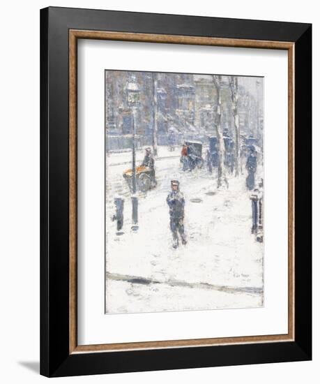 Snow Storm, Fifth Avenue, New York, 1907-Childe Hassam-Framed Giclee Print