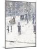 Snow Storm, Fifth Avenue, New York, 1907-Childe Hassam-Mounted Giclee Print